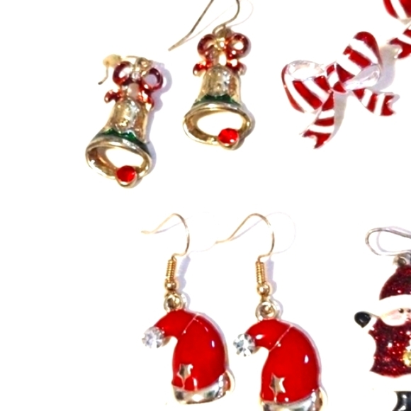 VINTAGE XMAS HIGH-END ASSORTMENT OF POST AND HOOK EARRINGS LOT - Picture 2 of 10